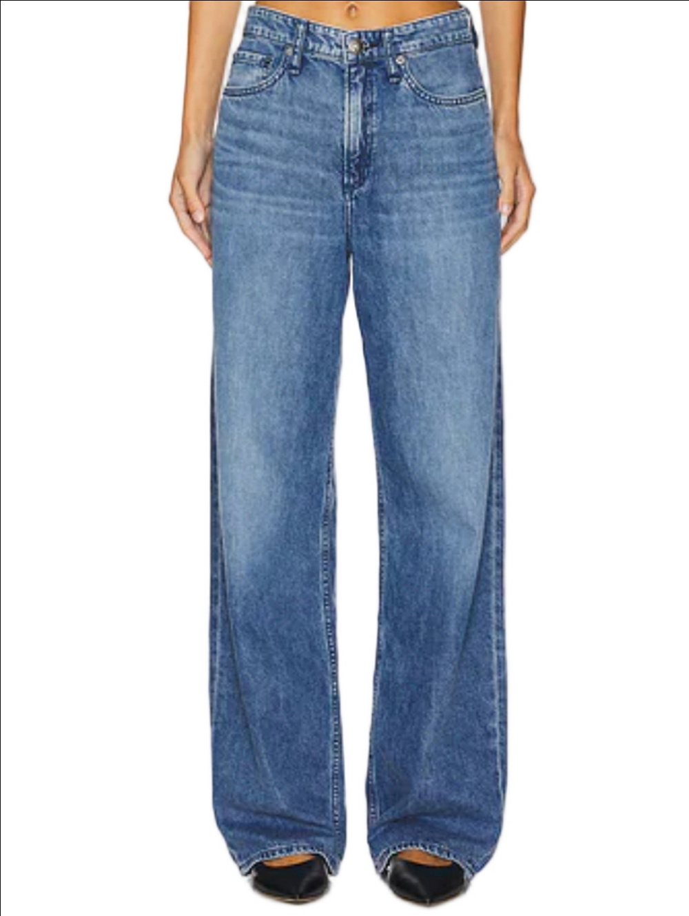 Rag & Bone Women's Jeans Wide Leg Size 26 Brick Lane
